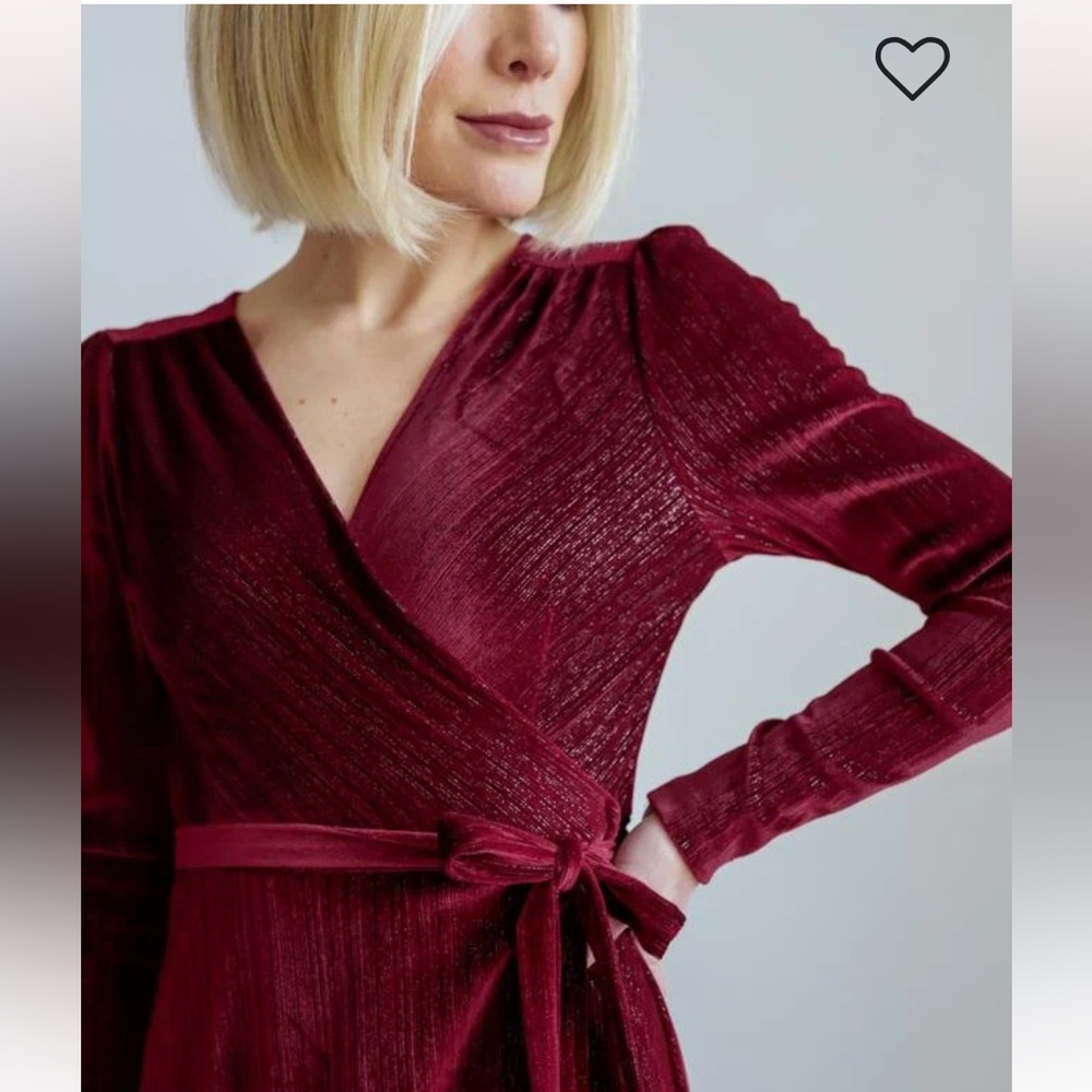 Baltic Born Serena Shimmer Velvet Wrap Dress, NWT